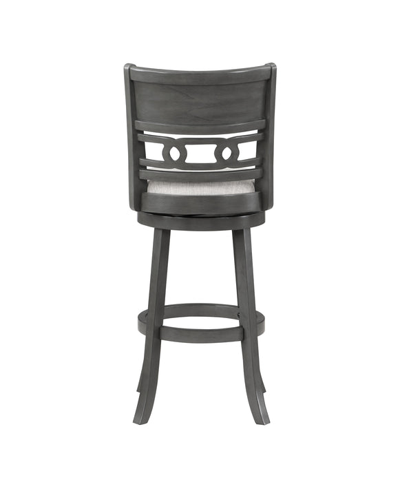 Gia 29" Swivel Barstool-Gray W/Gray Fabric Seat