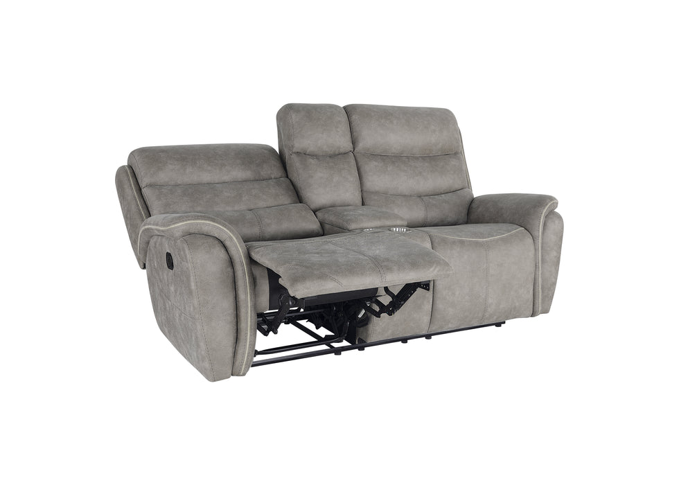 Kamari Console Loveseat W/ Dual Recliners-Gray