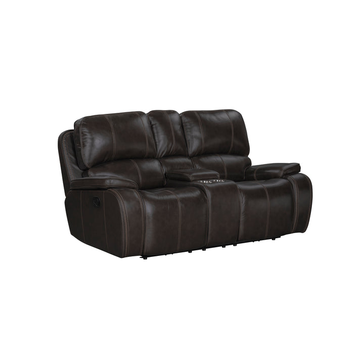 Brookings Console Loveseat W/ Dual Recliners-Charcoal