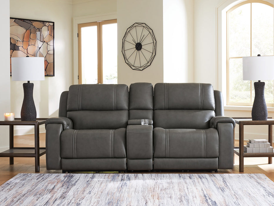5Z - Pittson Power Reclining Sectional Loveseat with Console - Big's Furniture (NV) - Multi Location