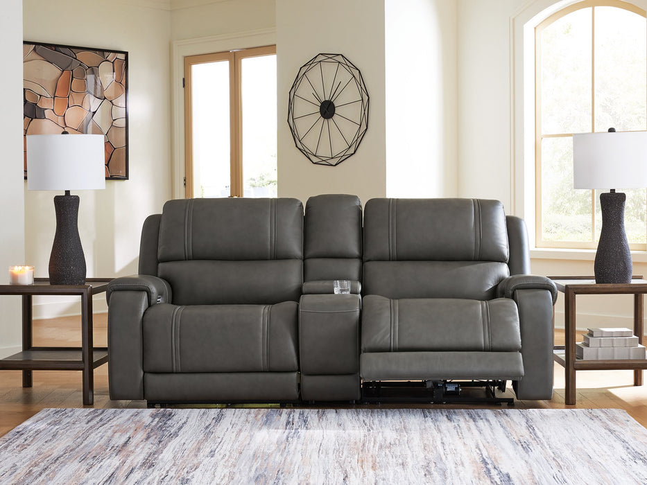 5Z - Pittson Power Reclining Sectional Loveseat with Console - Big's Furniture (NV) - Multi Location