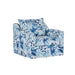 Sylvie Swivel Chair-Blue And White Print