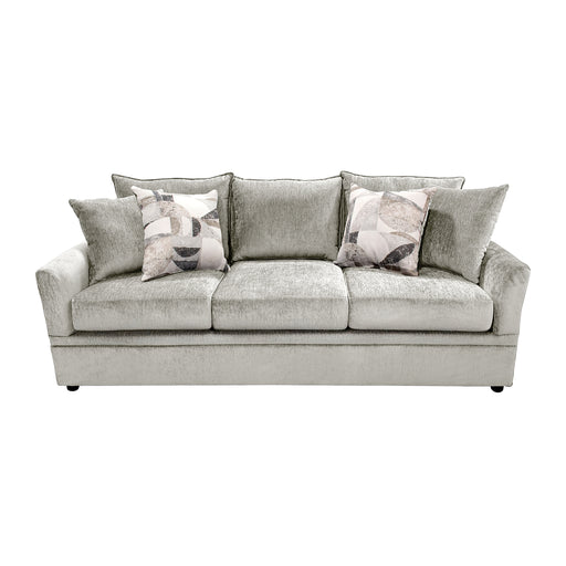 Sylvie Sofa W/4 Accent Pillows-Lush Silver Gray