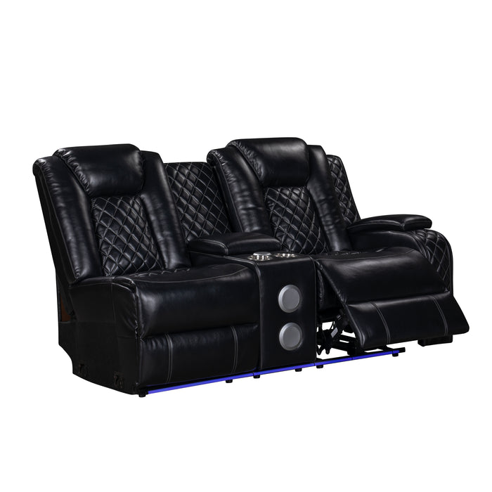Orion Ii Raf Console Loveseat W/ Pwr Fr & Hr-Black
