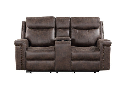Quade Console Loveseat W/ Pwr Fr-Mocha