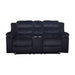 Willow Console Loveseat W/ Dual Recliners-Black
