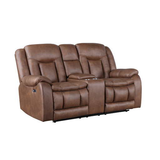 Morello Console Loveseat W/Pwr Fr-Brown