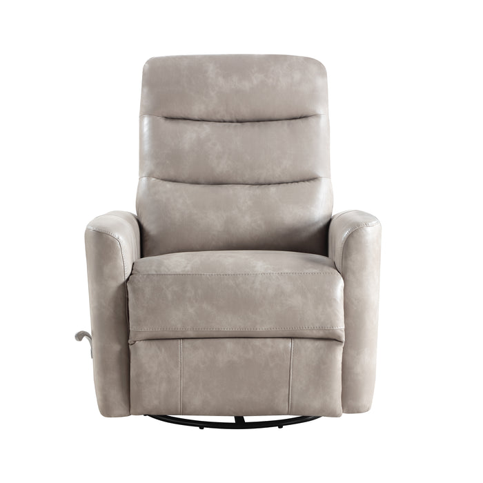 Takami Swivel Recliner-Gray Vegan Leather