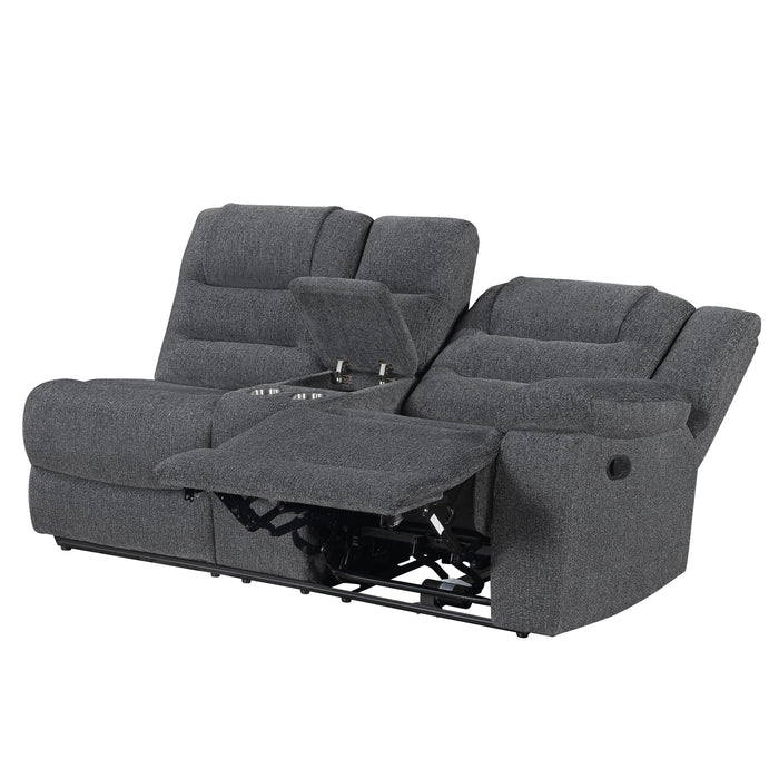 Redondo Raf Console Loveseat W/1 Recliner-Dk Gray