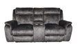 Park City Console Loveseat W/ Dual Recliners-Slate