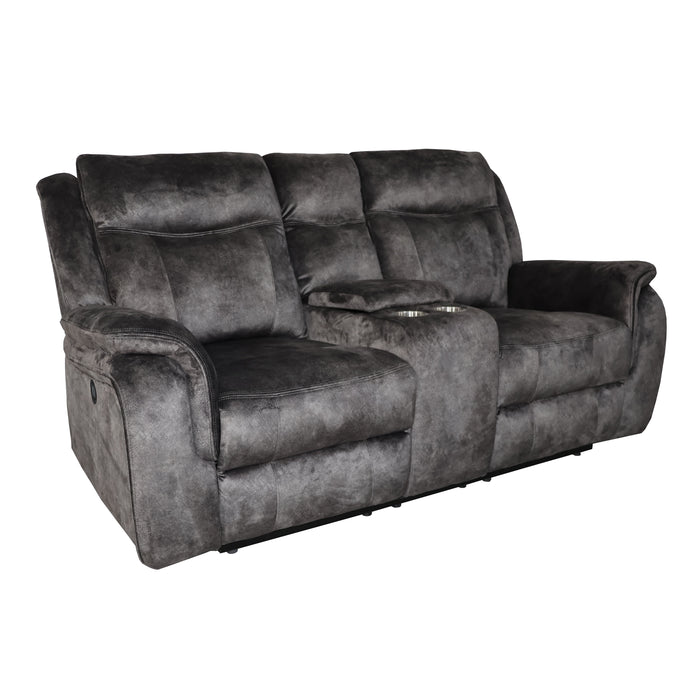 Park City Console Loveseat W/ Pwr Fr-Slate