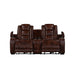 Chester Reclining Console Loveseat W/Pwr Hr & Fr-Brown