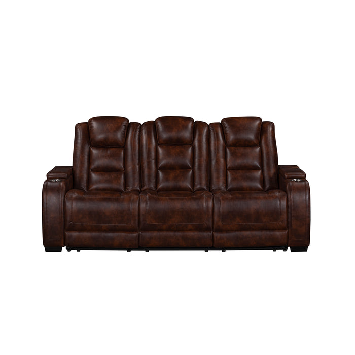 Chester Reclining Sofa W/Pwr Hr & Fr-Brown