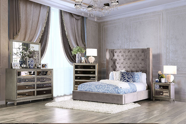 Rosabelle Bed Black, Grey, & Ivory - Big's Furniture (NV) - Multi Location