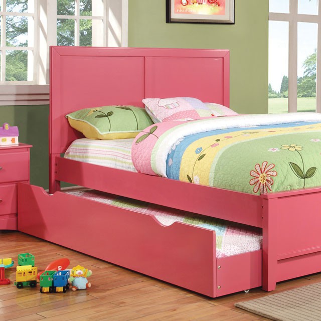 PRIAM Full & Twin Bed, White/Gray, Pink, Chrome, & Yellow - Big's Furniture (NV) - Multi Location
