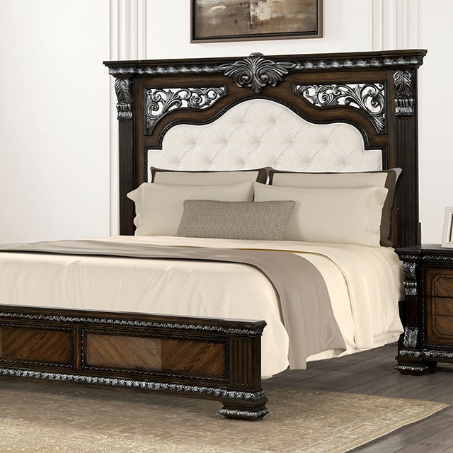 Promenade E.King & Queen Bed Brown & White - Big's Furniture (NV) - Multi Location